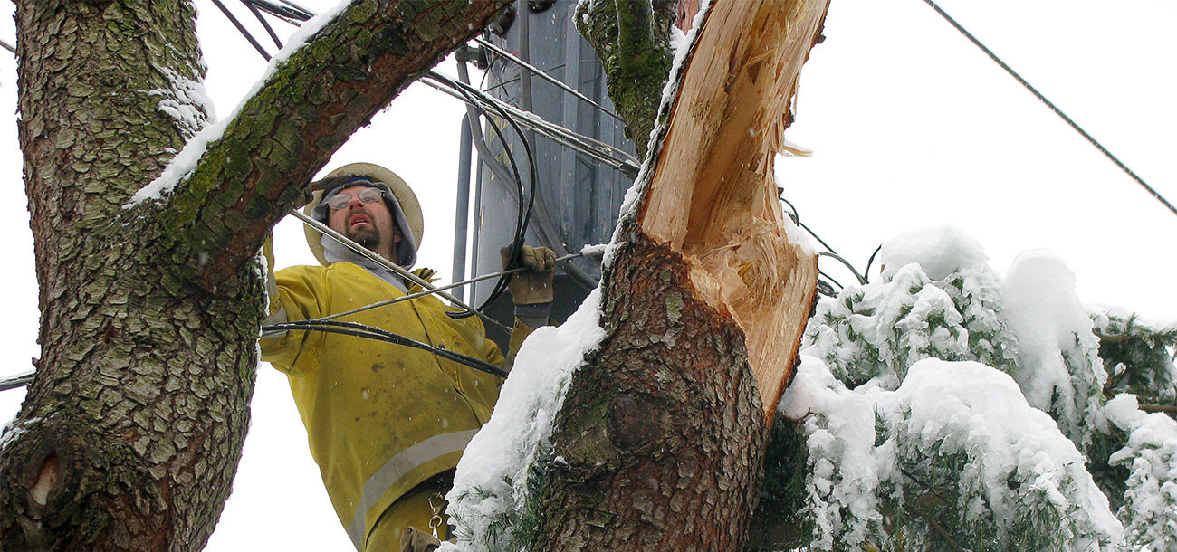 Repair during winter storm